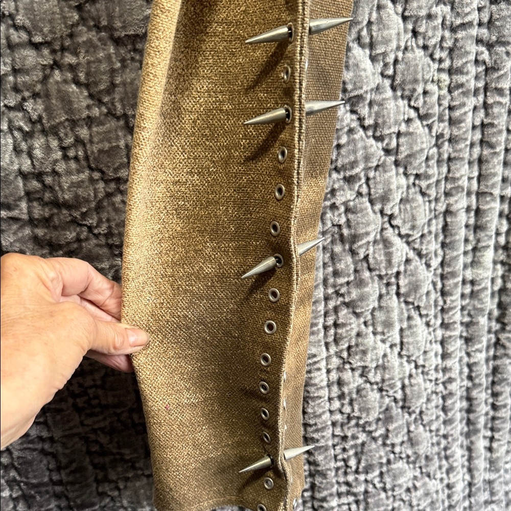 Gianfranco Ferre Men's Straight Jeans - Brown &Yellow with zip and metal studs - Picture 5 of 16